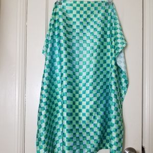 BP. green checkered polyester 30 inch square scarf